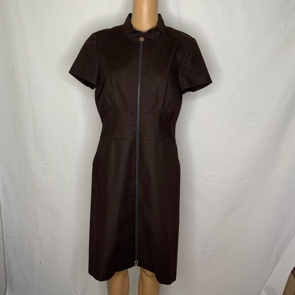 Lafayette 148 Short Sleeve Full Zip Dress Collar 8 - Picture 1 of 8